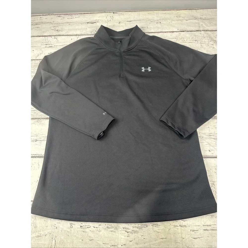 Under Armour Cold Gear Fitted Men's Black 1/4 Zip Pullover 2XL 100%Polyester